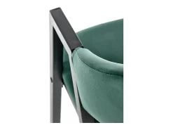 Silla de comedor Brokem de terciopelo verde