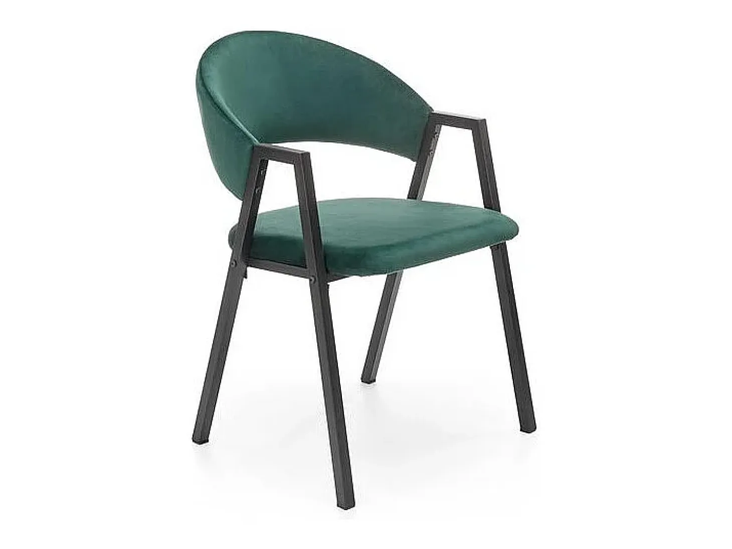 Silla de comedor Brokem de terciopelo verde