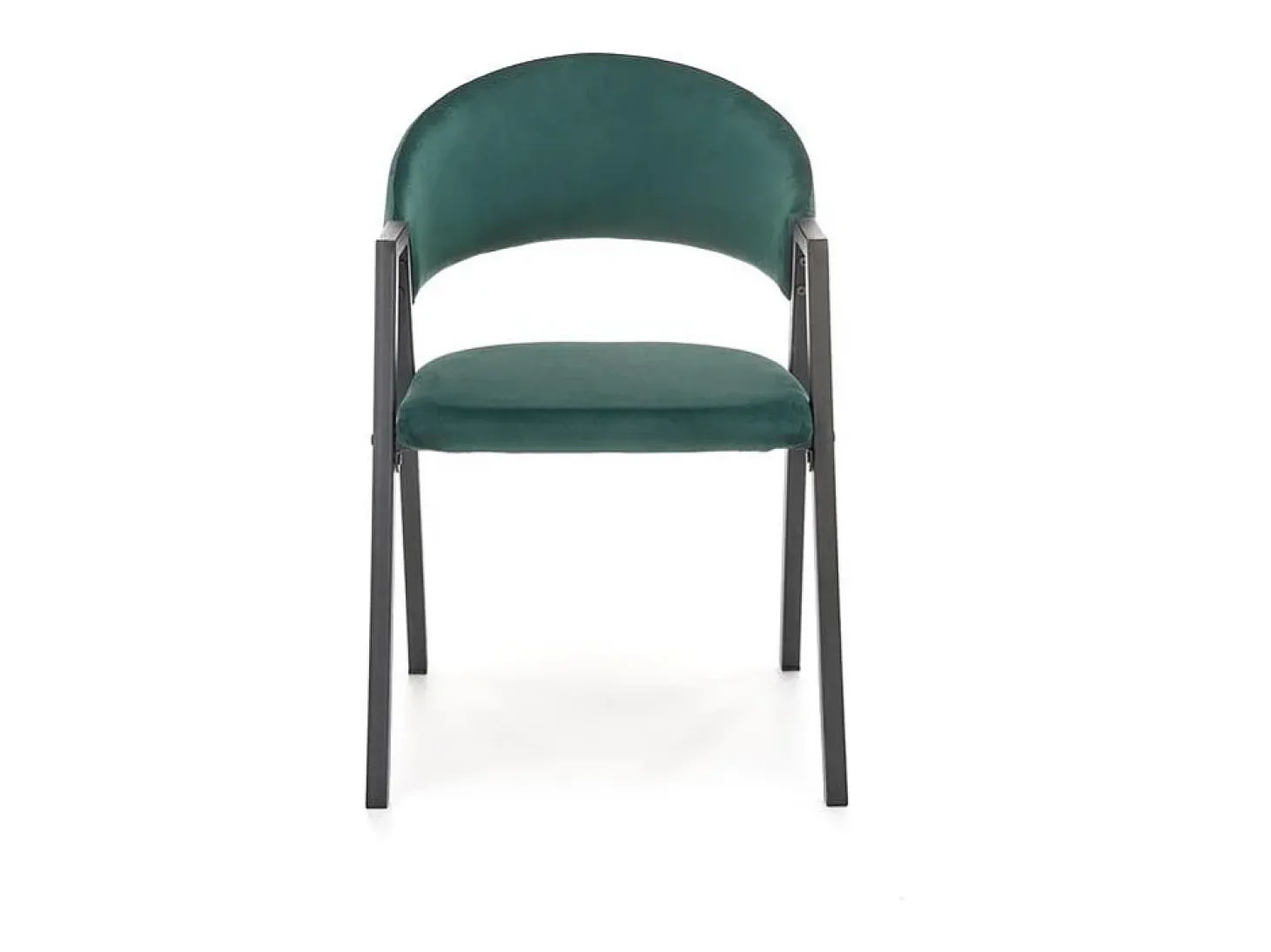 Silla de comedor Brokem de terciopelo verde