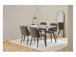 Silla de comedor Brooke bouclé gris.