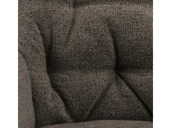 Silla de comedor Brooke con reposabrazos en bouclé gris.