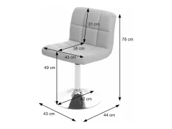 Silla de comedor Cadiz, giratoria, piel sintética gris topo, base cromada