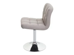 Silla de comedor Cadiz, giratoria, piel sintética gris topo, base cromada