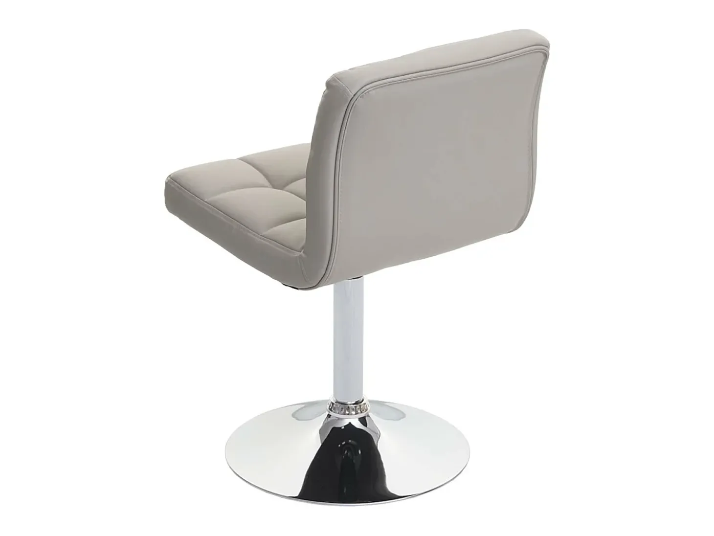 Silla de comedor Cadiz, giratoria, piel sintética gris topo, base cromada
