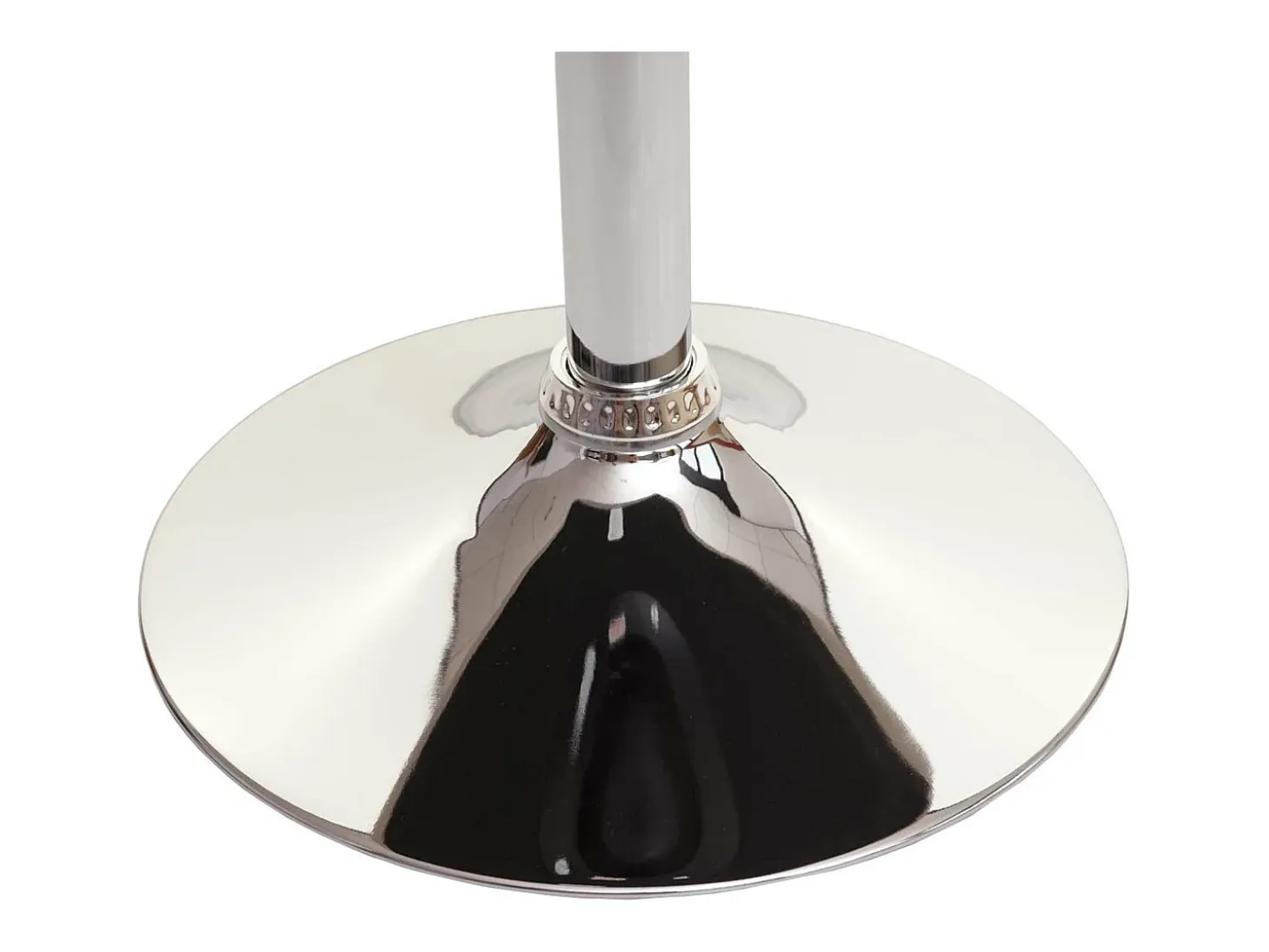 Silla de comedor Cadiz, giratoria, piel sintética gris topo, base cromada