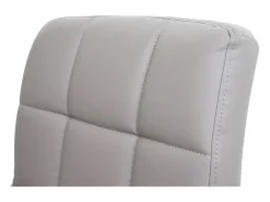 Silla de comedor Cadiz, giratoria, piel sintética gris topo, base cromada