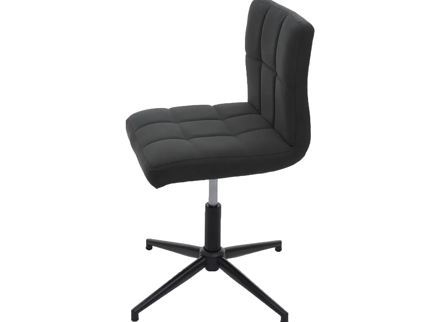 Silla de comedor Cadiz II (set de 2), tela/textil gris oscuro, base negra