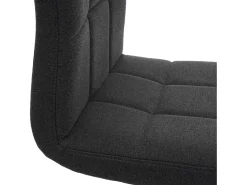 Silla de comedor Cadiz II (set de 2), tela/textil gris oscuro, base negra