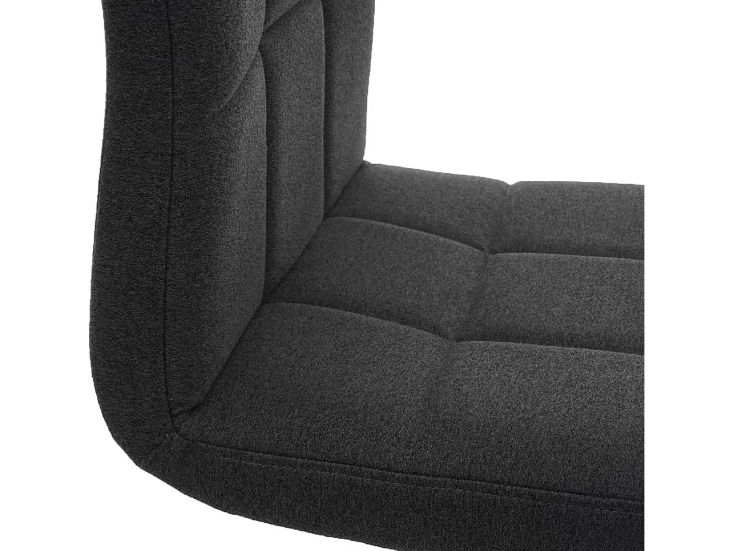 Silla de comedor Cadiz II (set de 2), tela/textil gris oscuro, base negra
