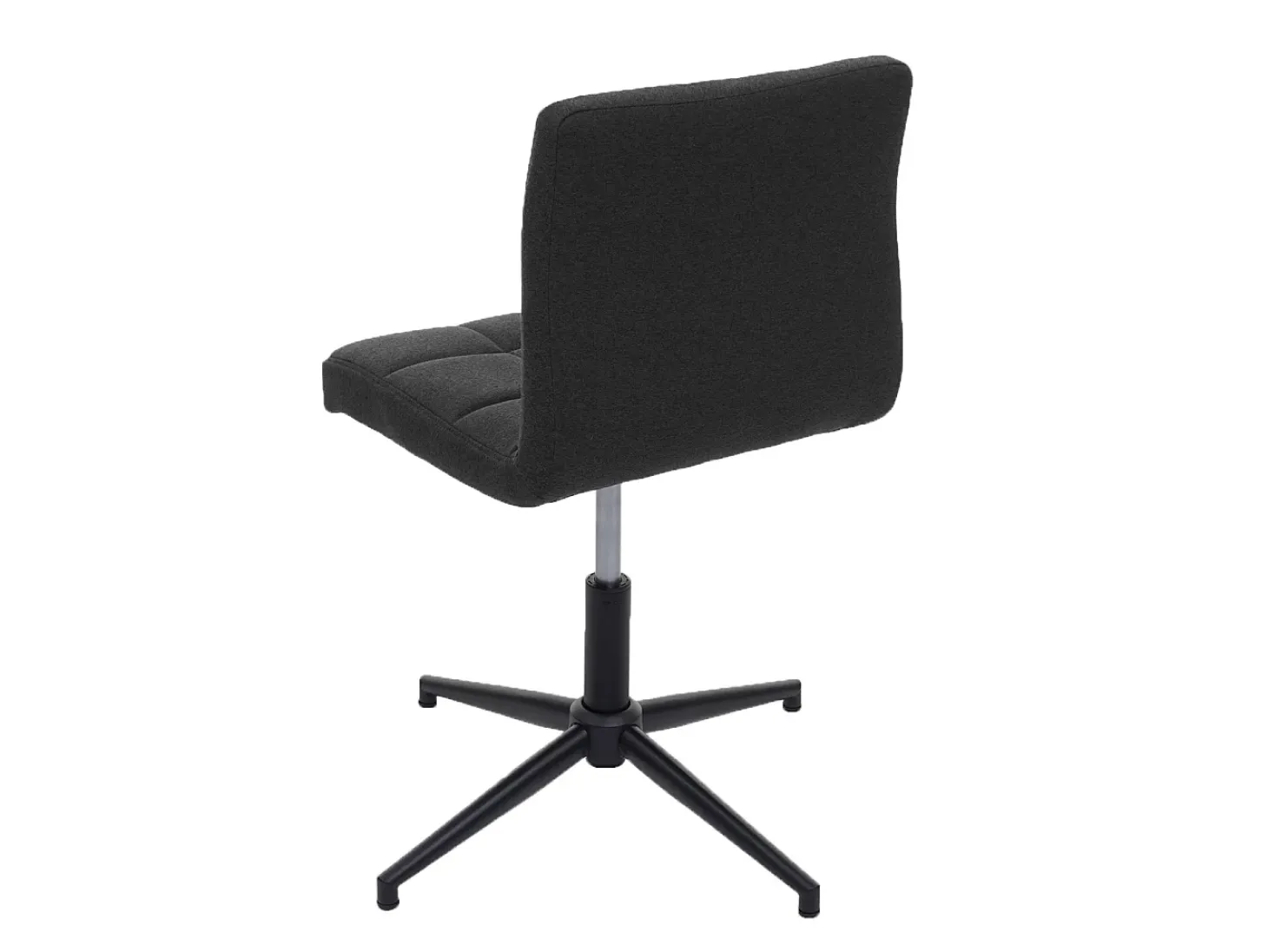 Silla de comedor Cadiz II (set de 2), tela/textil gris oscuro, base negra