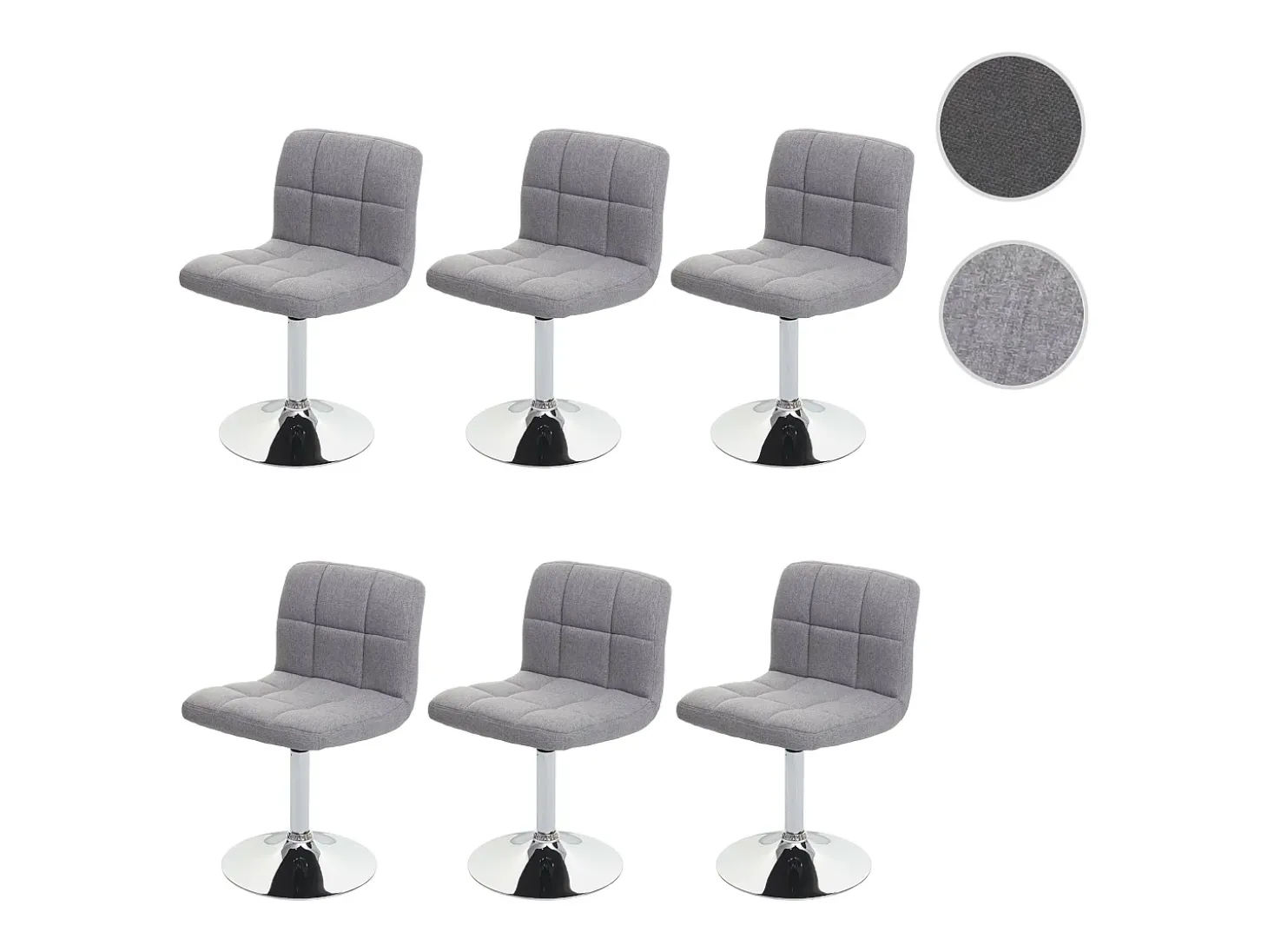 Silla de comedor Cadiz (set de 6), gris claro