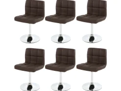 Silla de comedor Cadiz (set de 6), marrón