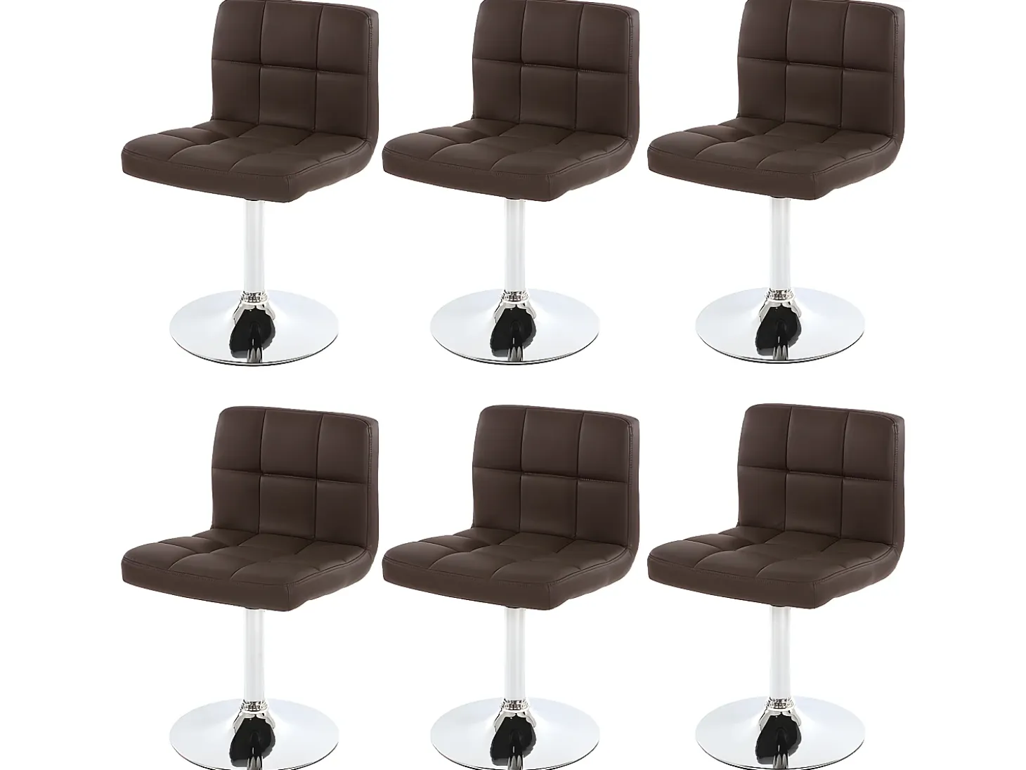 Silla de comedor Cadiz (set de 6), marrón