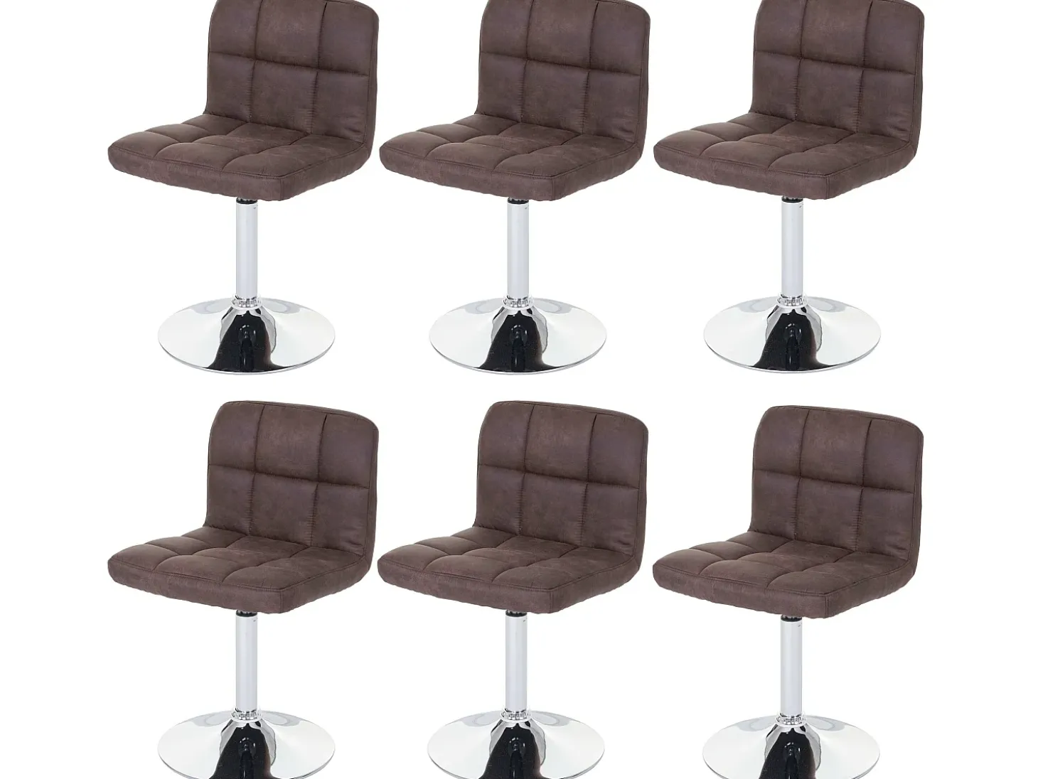 Silla de comedor Cadiz (set de 6), vintage marrón oscuro