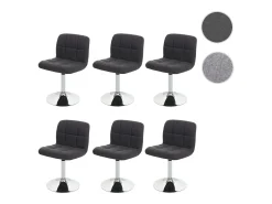 Silla de comedor Cadiz (set de 6), gris oscuro