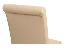 Silla de comedor Cesena (set de 2), Piel, crema, patas oscuras