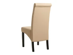 Silla de comedor Cesena (set de 2), Piel, crema, patas oscuras