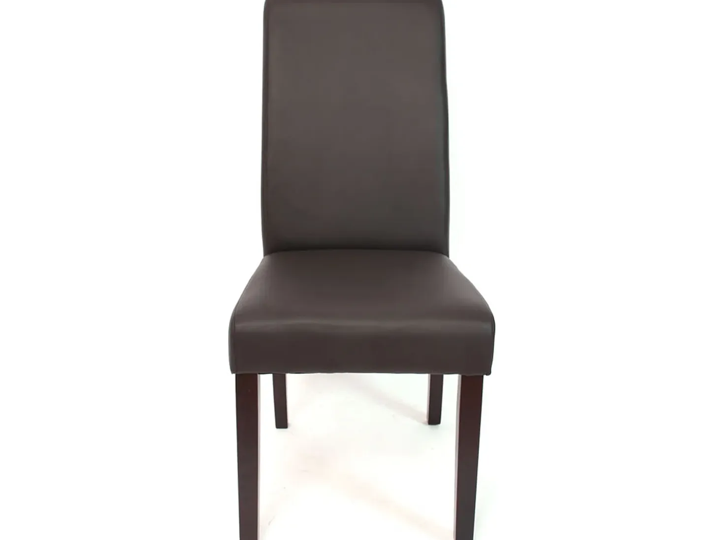 Silla de comedor Cesena (set de 2), polipiel mate, marrón, patas oscuras