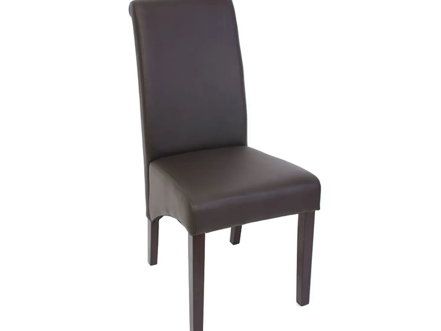 Silla de comedor Cesena (set de 2), polipiel mate, marrón, patas oscuras