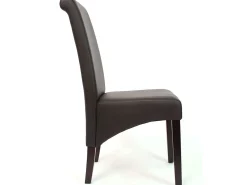 Silla de comedor Cesena (set de 2), polipiel mate, marrón, patas oscuras