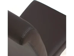 Silla de comedor Cesena (set de 2), polipiel mate, marrón, patas oscuras