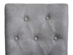 Silla de comedor Chesterfield II (set de 2), tela/textil gris claro, patas claras