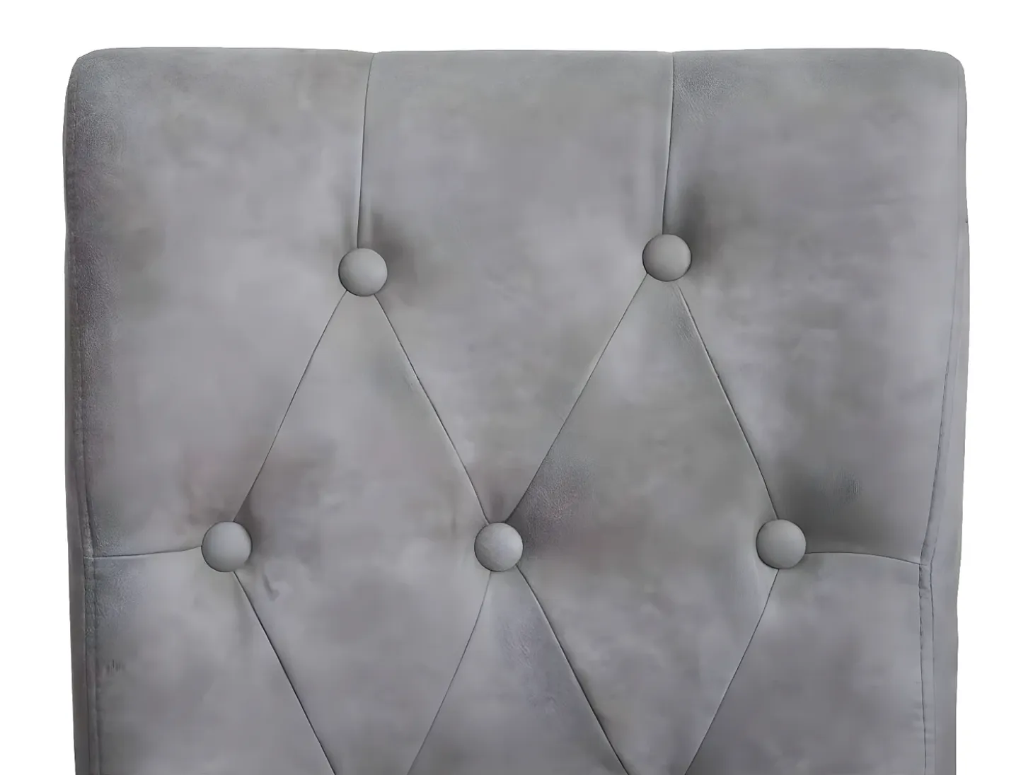 Silla de comedor Chesterfield II (set de 2), tela/textil gris claro, patas claras