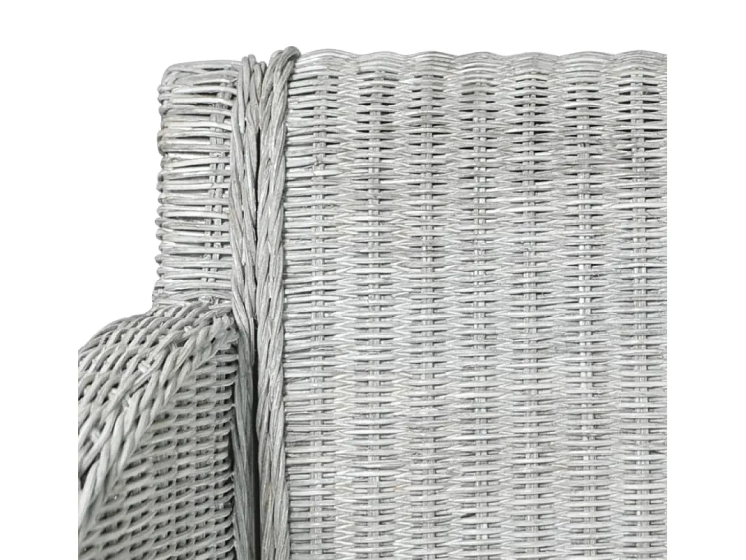 Silla de comedor con cojín ratán natural gris ES485584