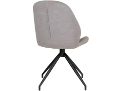 Silla de comedor con pivote en piedra de tela y pies negros