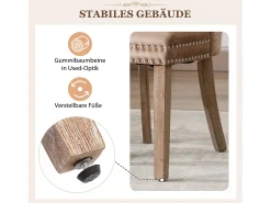 Silla de comedor con tirador circular, terciopelo, patas de madera maciza, marrón (53x46,5x95 cm)
