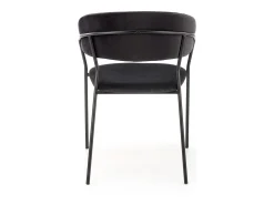 Silla de comedor contemporánea de terciopelo negro con estructura de metal DAGAN