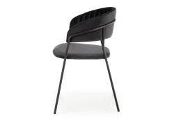 Silla de comedor contemporánea de terciopelo negro con estructura de metal DAGAN