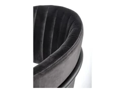 Silla de comedor contemporánea de terciopelo negro con estructura de metal DAGAN