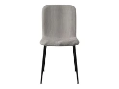 Silla de comedor CORDUROY – Terciopelo de pana gris claro – Patas de metal negro – Estilo diseño