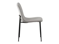 Silla de comedor CORDUROY – Terciopelo de pana gris claro – Patas de metal negro – Estilo diseño