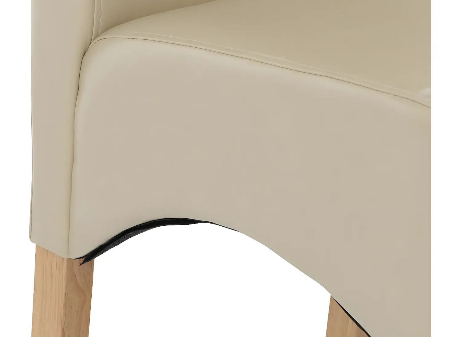 Silla de comedor Crotone (set de 6), crema, patas claras