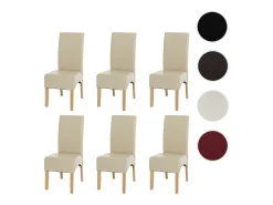 Silla de comedor Crotone (set de 6), crema, patas claras