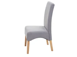 Silla de comedor Crotone (set de 2), gris claro, patas claras