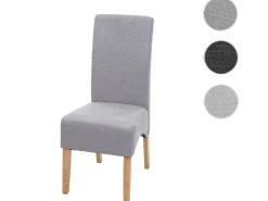Silla de comedor Crotone, gris claro, patas claras