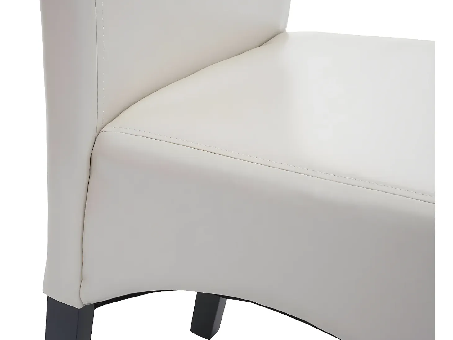 Silla de comedor Crotone, crema, patas oscuras