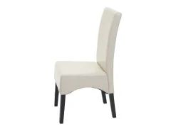 Silla de comedor Crotone, crema, patas oscuras