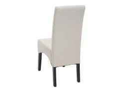 Silla de comedor Crotone, crema, patas oscuras