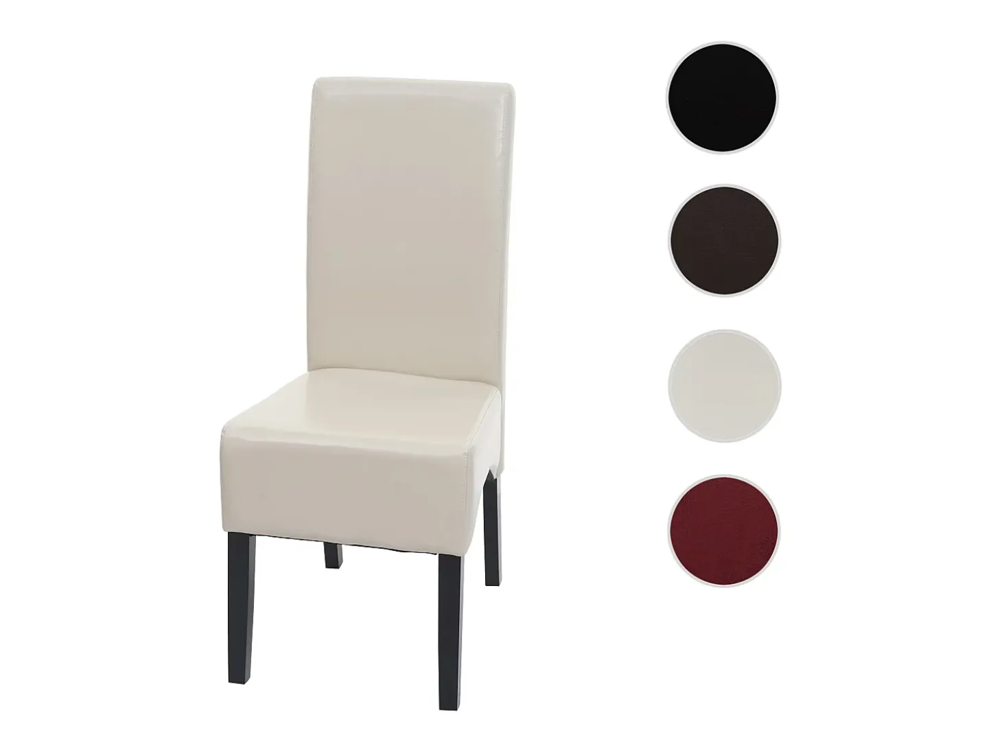 Silla de comedor Crotone, crema, patas oscuras