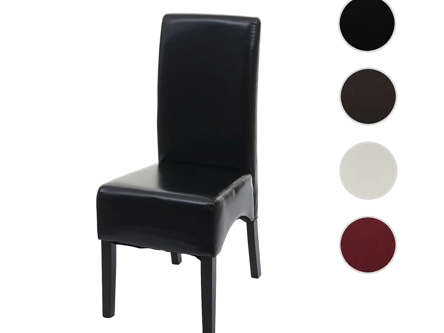 Silla de comedor Crotone, negro, patas oscuras