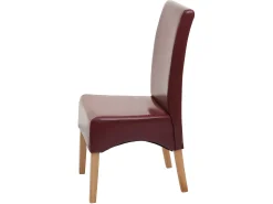 Silla de comedor Crotone, rojo, patas claras
