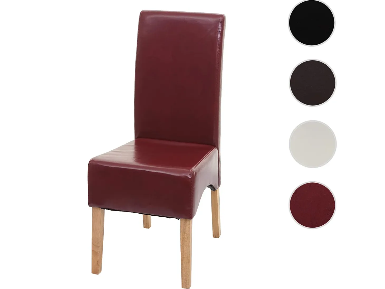 Silla de comedor Crotone, rojo, patas claras