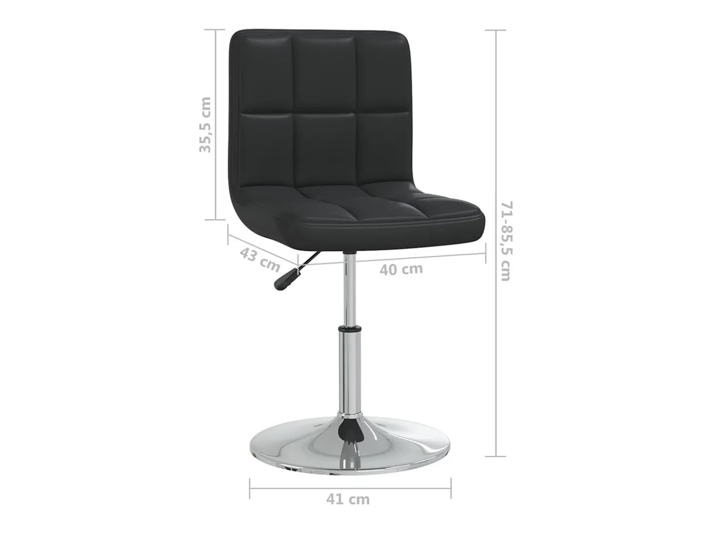Silla de comedor cuero sintético negra