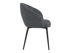 Silla de comedor Daniella con reposabrazos tela gris.