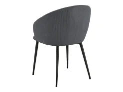 Silla de comedor Daniella con reposabrazos tela gris.