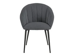Silla de comedor Daniella con reposabrazos tela gris.